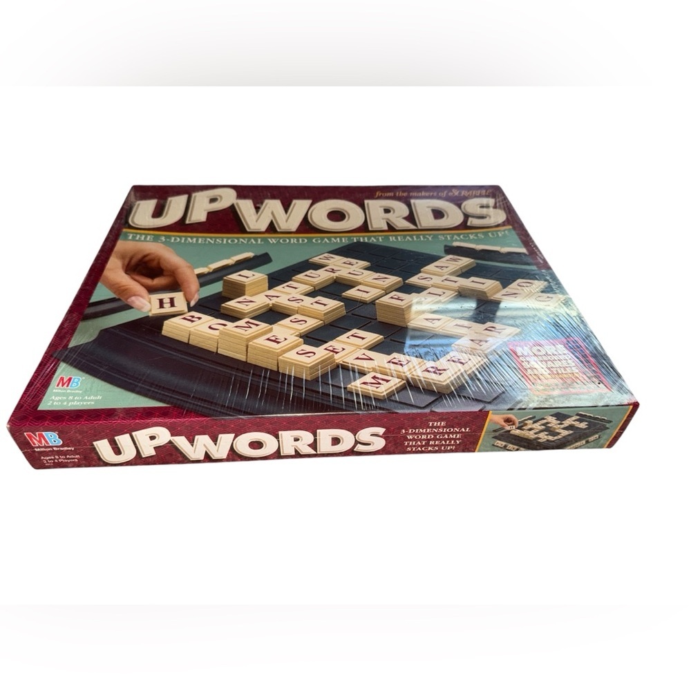 Milton Bradley upwords 3-dimensional word game 1997 edition with 100 tiles  NWT
